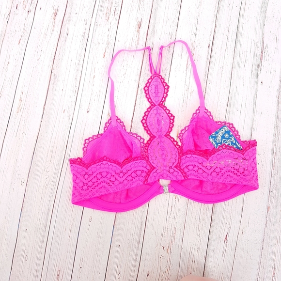 Free People Slow Dance Underwire Bra Neon Pink NWT - Picture 5 of 6